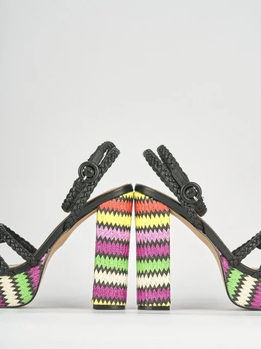 Sandali tacco 10cm pelle nero