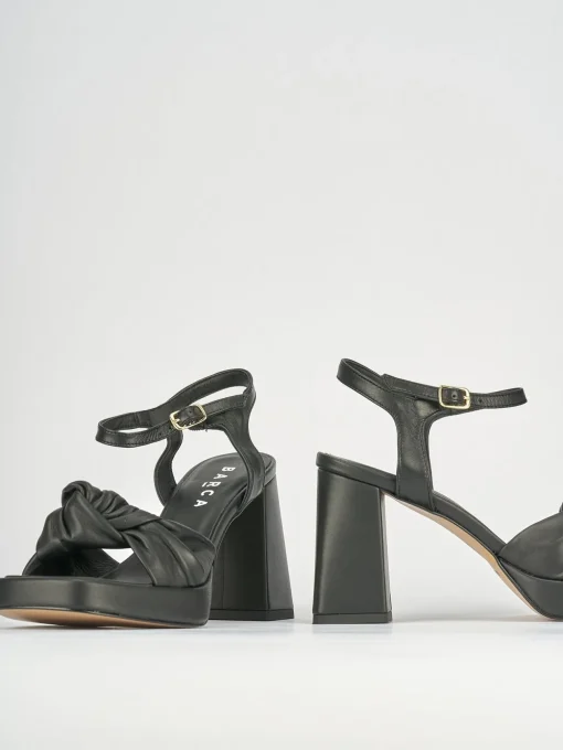 Sandali tacco 10cm pelle nero