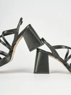 Sandali tacco 8cm pelle nero