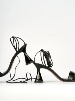 Sandali tacco 8cm pelle nero