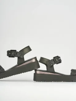 Sandali tacco 1cm pelle nero