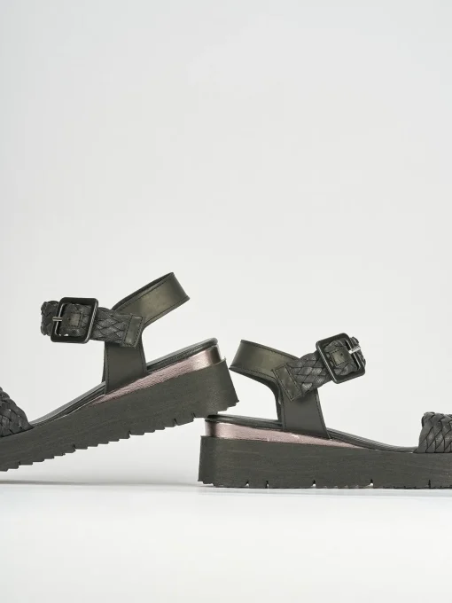 Sandali tacco 1cm pelle nero