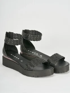 Sandali tacco 1cm pelle nero