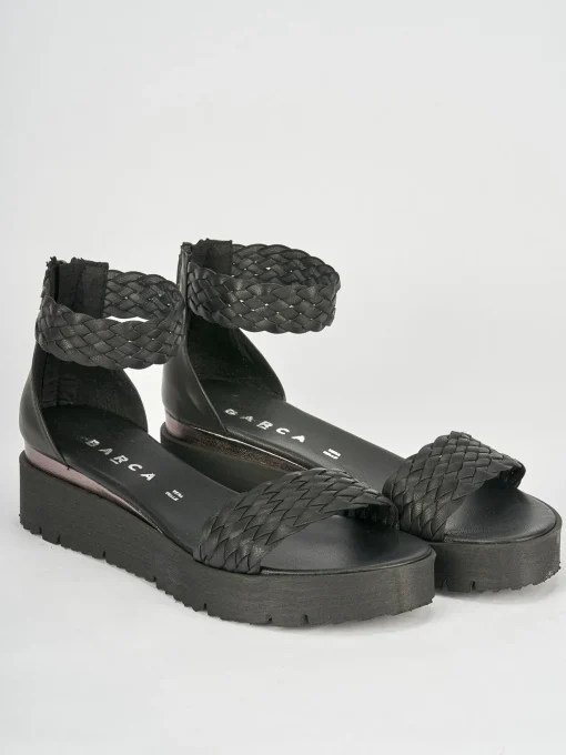 Sandali tacco 1cm pelle nero