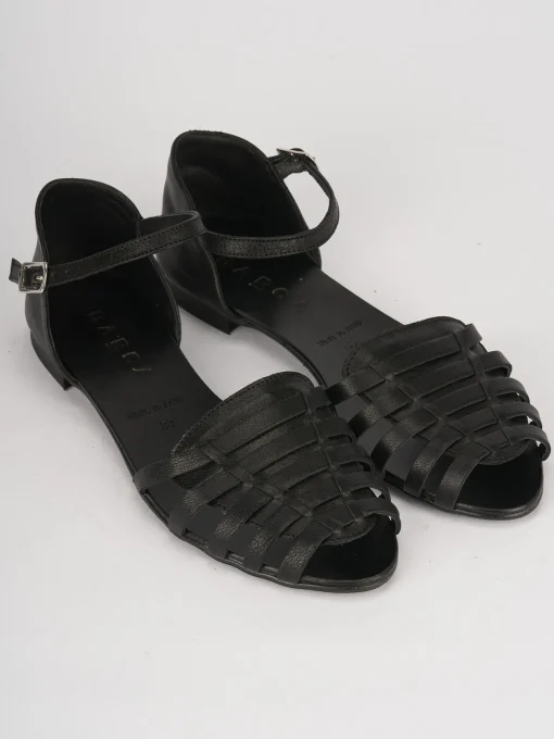 Sandali tacco 1cm pelle nero