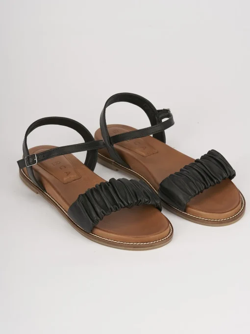Sandali tacco 1cm pelle nero