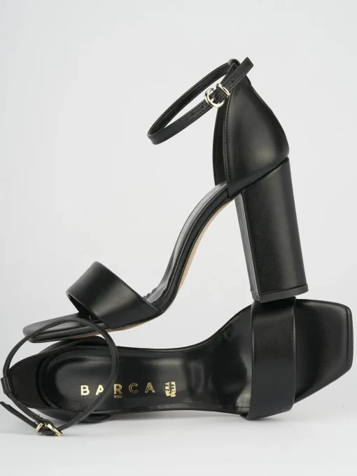 Sandali tacco 8cm pelle nero