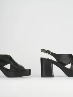 Sandali tacco 9cm pelle nero