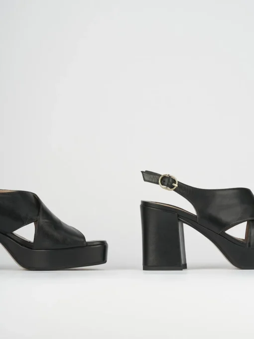 Sandali tacco 9cm pelle nero