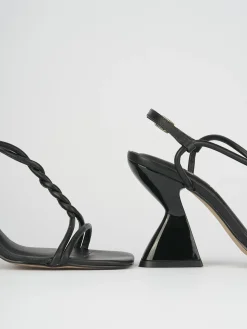 Sandali tacco 10cm pelle nero