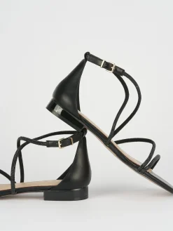 Sandali tacco 1cm pelle nero