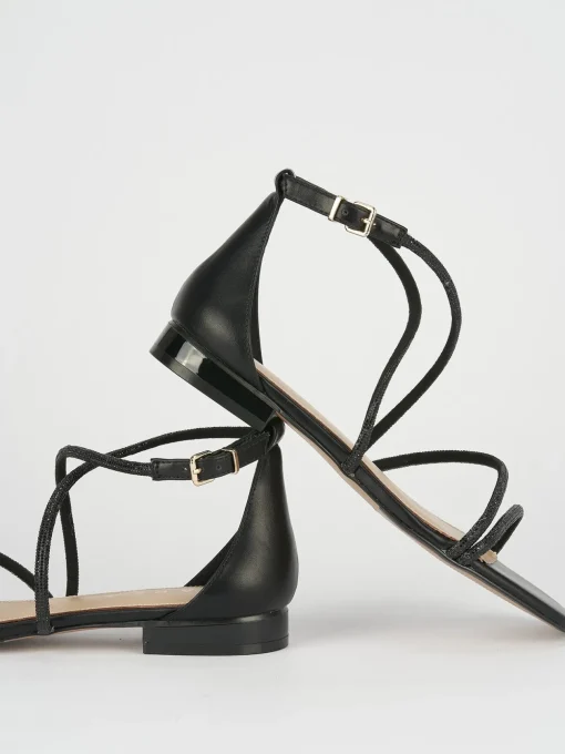 Sandali tacco 1cm pelle nero
