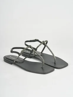 Sandali tacco 1cm pelle nero
