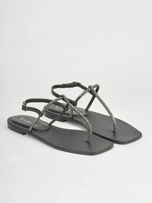 Sandali tacco 1cm pelle nero