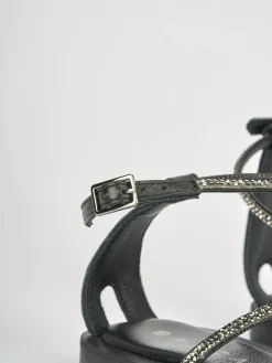 Sandali tacco 1cm pelle nero