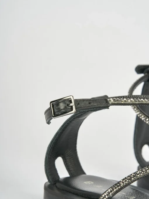 Sandali tacco 1cm pelle nero