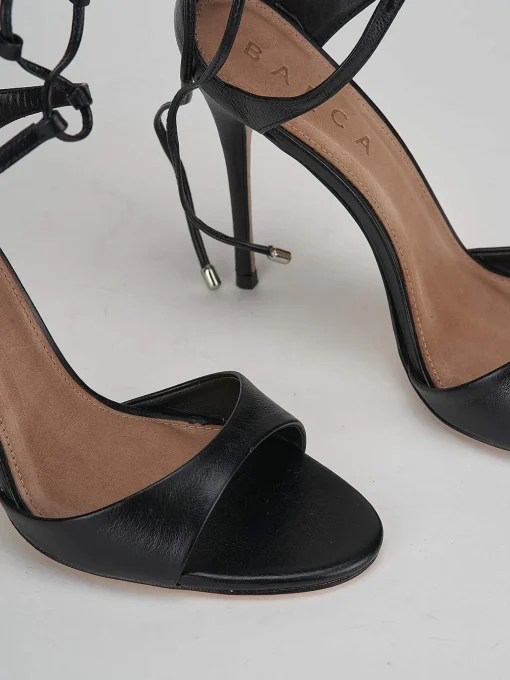 Sandali tacco 11cm pelle nero