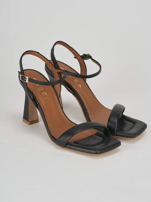 Sandali tacco 8cm pelle nero