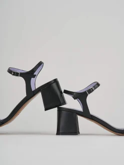 Sandali tacco 5cm pelle nero