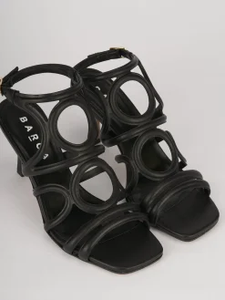 Sandali tacco 6cm pelle nero