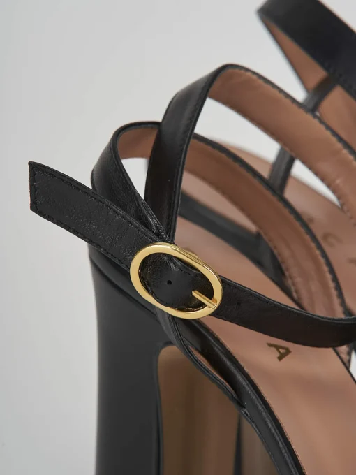 Sandali tacco 11cm pelle nero