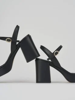 Sandali tacco 8cm pelle nero