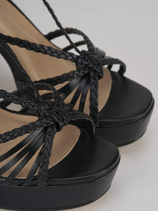 Sandali tacco 11cm pelle nero