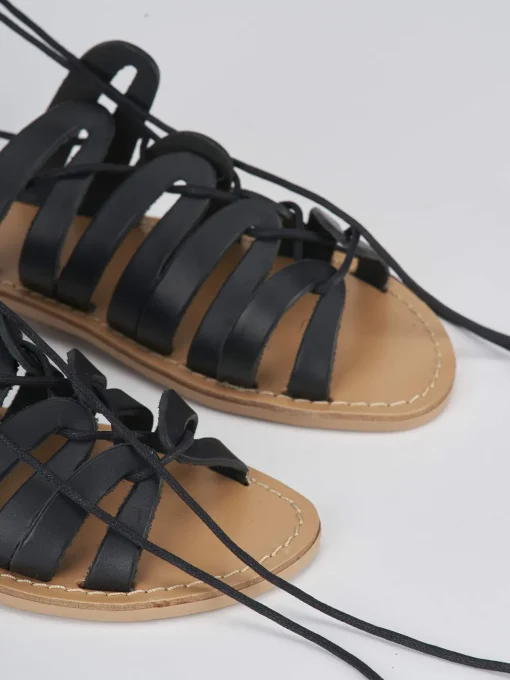 Sandali tacco 1cm pelle nero