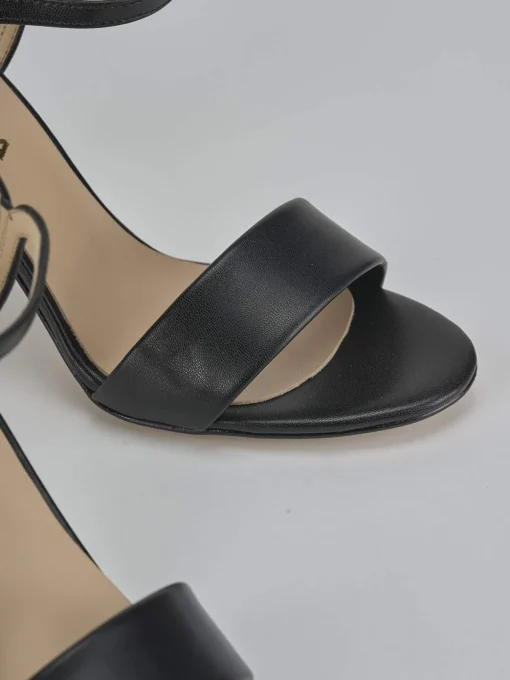 Sandali tacco 7cm pelle nero