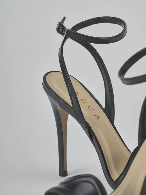 Sandali tacco 10cm pelle nero