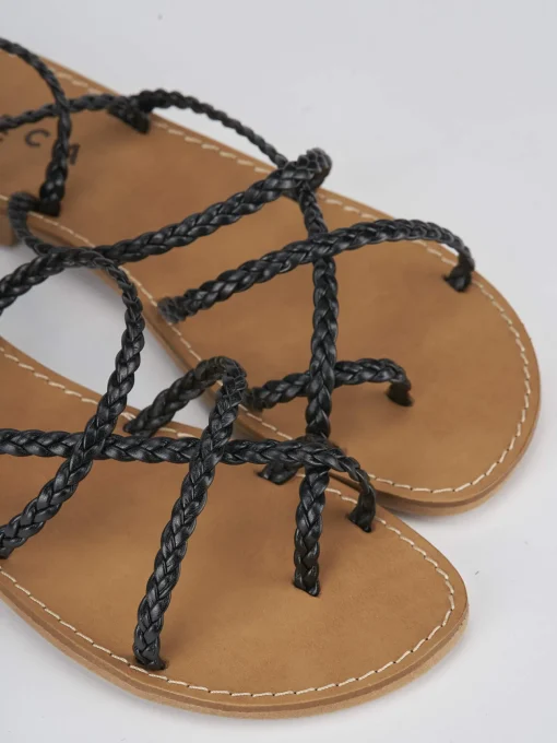Sandali tacco 1cm pelle nero