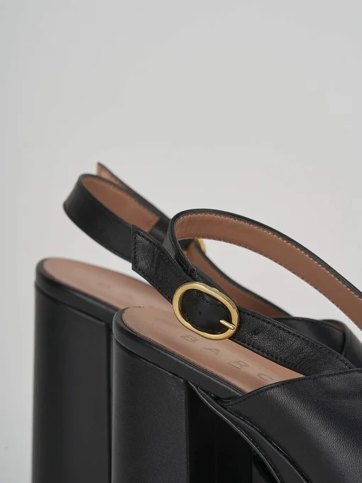 Sandali tacco 11cm pelle nero