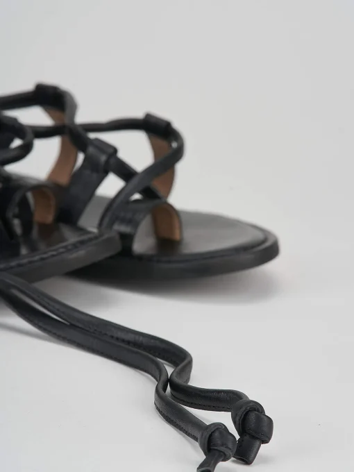 Sandali tacco 1cm pelle nero