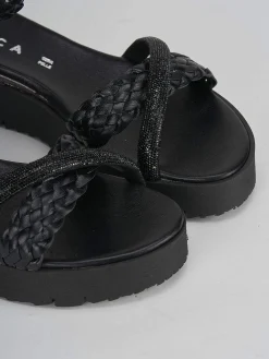 Sandali tacco 3cm pelle nero