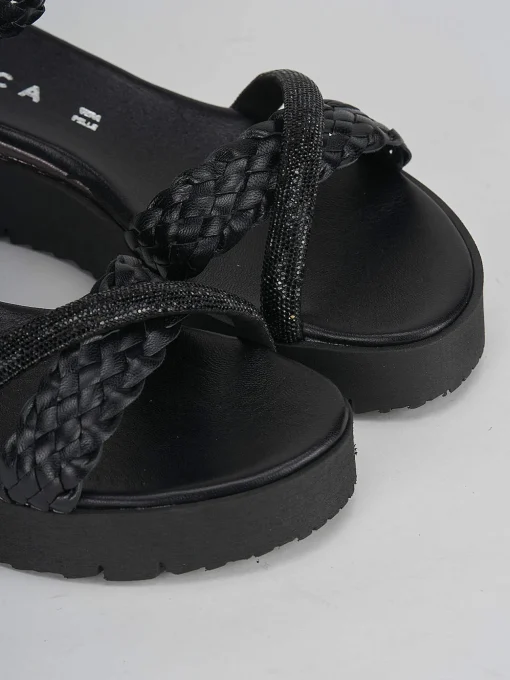 Sandali tacco 3cm pelle nero