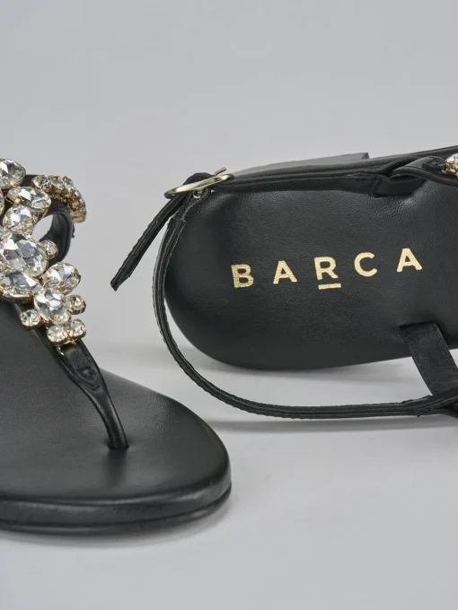 Sandali tacco 1cm pelle nero