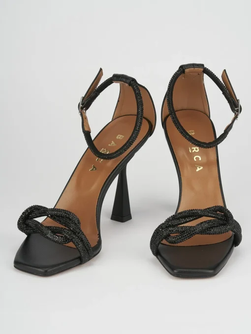 Sandali tacco 9cm pelle nero