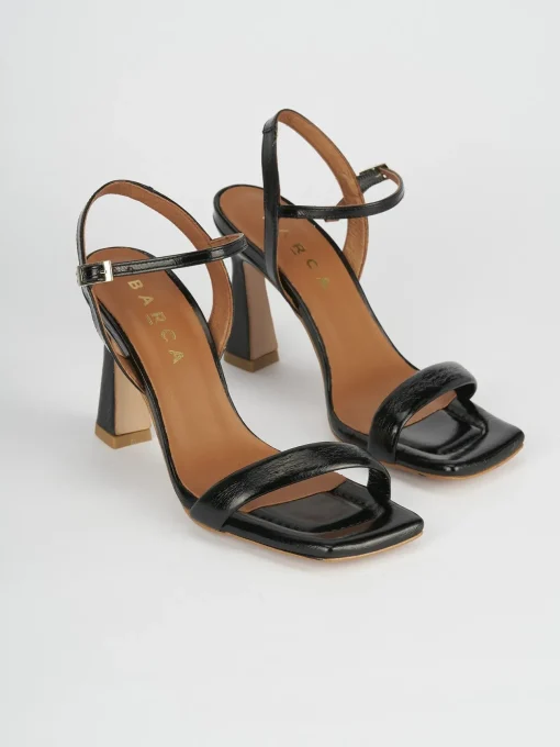 Sandali tacco 9cm pelle nero