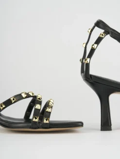 Sandali tacco 7cm pelle nero