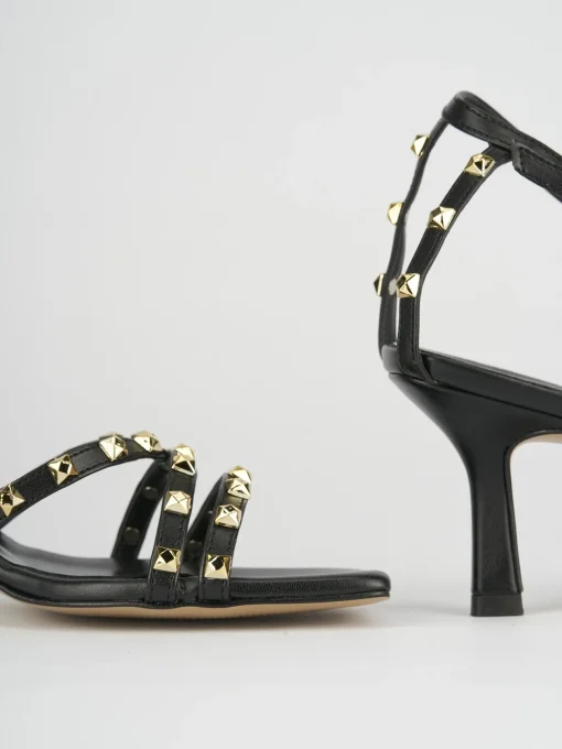 Sandali tacco 7cm pelle nero