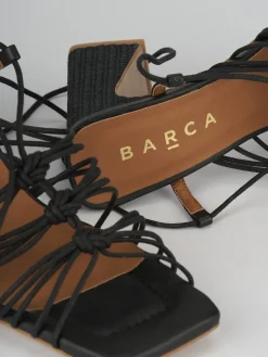 Sandali tacco 8cm pelle nero