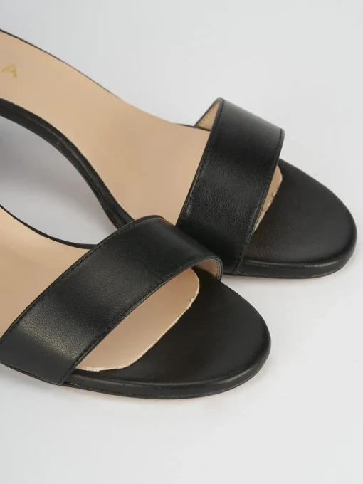 Sandali tacco 5cm pelle nero