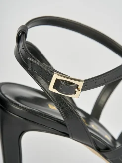 Sandali tacco 8cm pelle nero