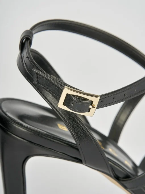 Sandali tacco 8cm pelle nero