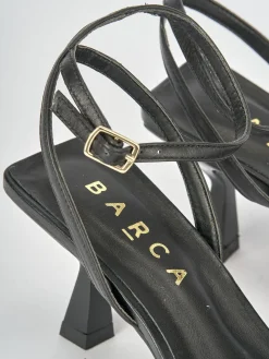 Sandali tacco 5cm pelle nero