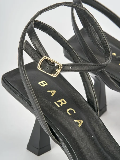 Sandali tacco 5cm pelle nero