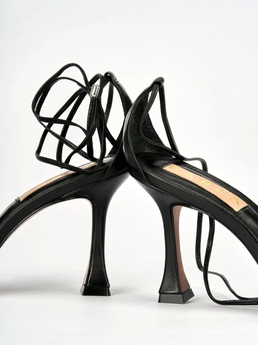 Sandali tacco 9cm pelle nero