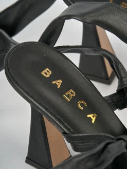 Sandali tacco 9cm pelle nero