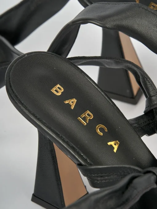 Sandali tacco 9cm pelle nero