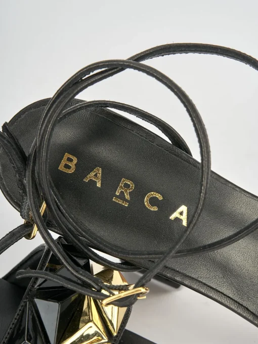 Sandali tacco 9cm pelle nero
